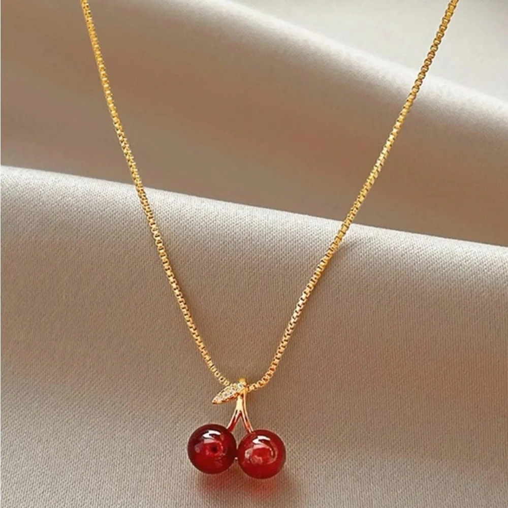 Unavailable ⚠️Clearance Cherry Charm Yellow Gold Necklace - Picture 1 of 4